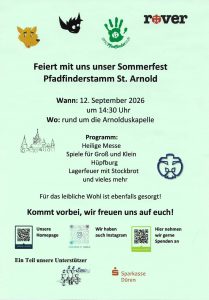 Einladung zum Sommerfest am 12.9.2026